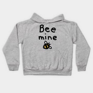 Honey Bee says Bee Mine Pun Valentines Day Message Kids Hoodie